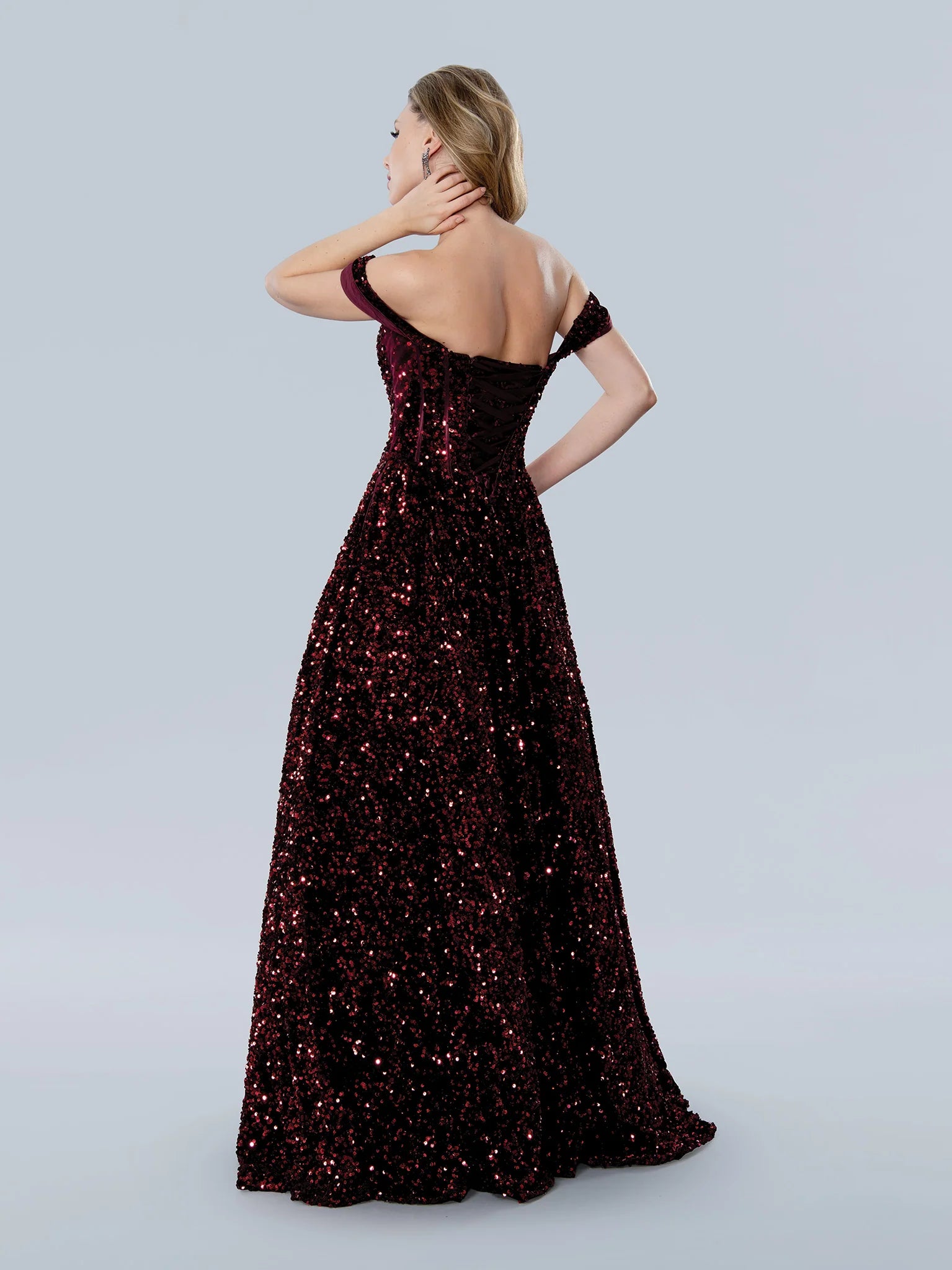 Weitese Dress Off-the-Shoulder Sweetheart Long Evening Dress A-line Sequins Formal Floor Length Prom Dress
